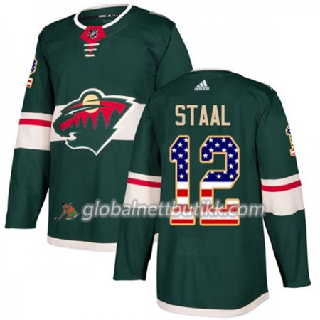 Minnesota Wild Hockeydrakt Eric Staal 12 2017-2018 USA Flag Fashion Grønn Adidas Authentic - Herre